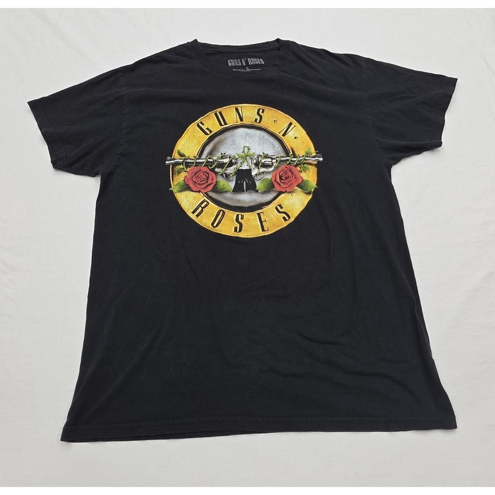 Guns N' Roses‎ Black Graphic Print 100% Cotton Band T-shirt Size Large